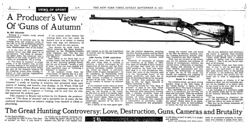Guns of Autumn NYT