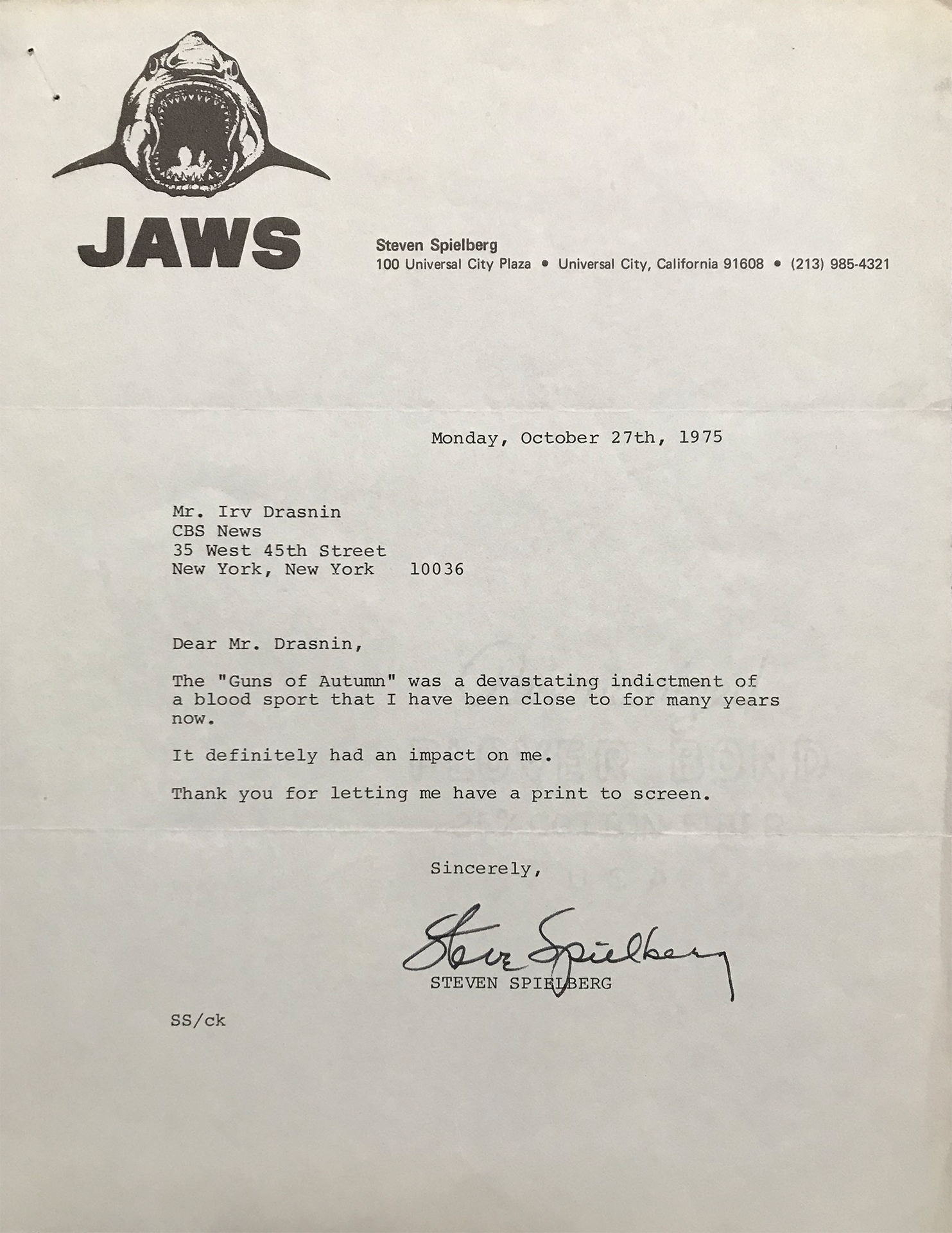 The Spielberg Letter
